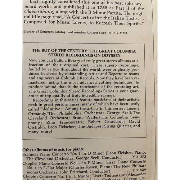 Classical Vinyl of Bach Concerto for 3 Pianos and Mozart's Concerto for 3 Pianos - Picture 7 of 11